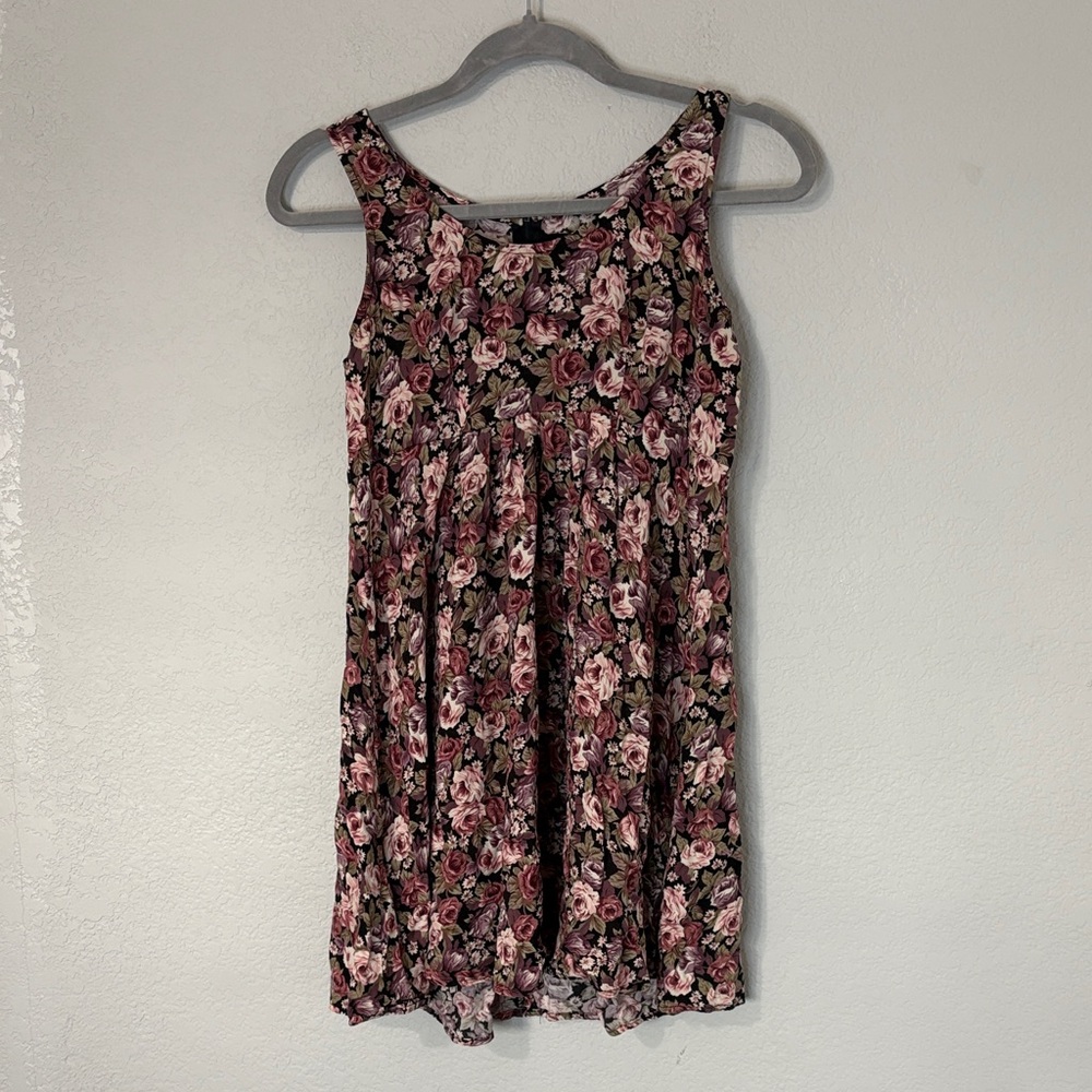 VTG All That Jazz Babydoll 90s Floral Minidress Pink S